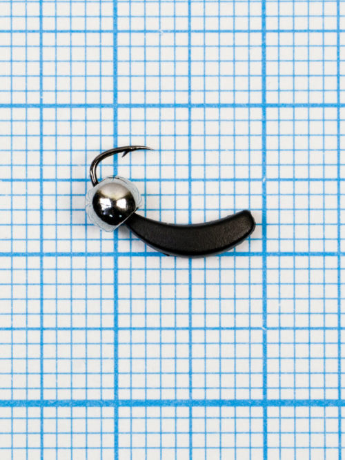 Мормышка Банан Квадратный (Banana Quattro) 0,45/4, чёрный, латунный шар серебро