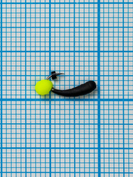 Мормышка Уралка Drops жёлтый Fluo (Uralka) 0,35/2, чёрный
