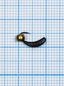 Мормышка Банан Квадратный (Banana Quattro) 0,35/2, чёрный, латунный шар золото