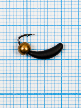 Мормышка Банан латунный шар золото  ( Banana) 0,68/6, чёрный