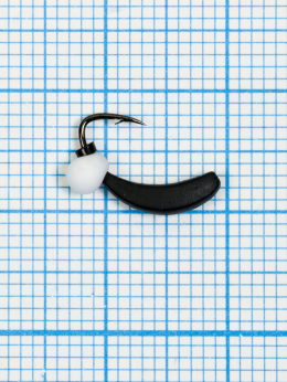 Мормышка Банан  квадратный Drops белый ( Banana Quattro) 0,5/6, чёрный