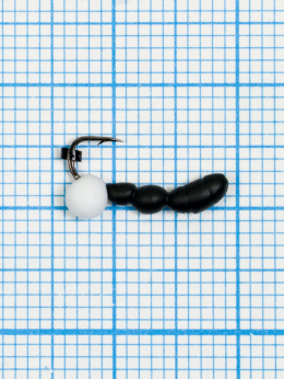 Мормышка Лесной Муравей Drops белый (Formica RUFA) 0,38/16, чёрный