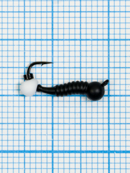 Мормышка Личинка комара Drops белый (Mosquito) 0,57/12, чёрный 