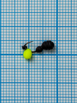 Мормышка Термит Drops жёлтый Fluo (Termite) 0,4/2, чёрный