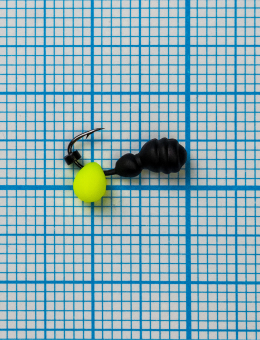 Мормышка Термит Drops жёлтый Fluo (Termite) 0,54/4 чёрный