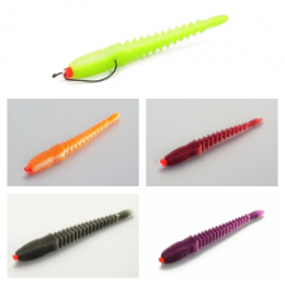 Набор сменных поролоновых приманок "3D WORM" 14 см Lgr Fluo, Or Fluo, Bl, BR, V